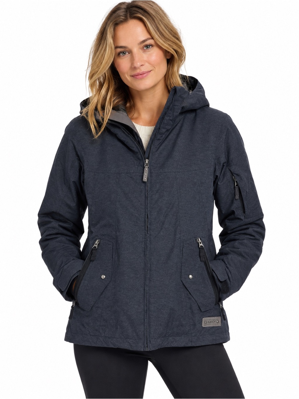 Burton Womens Da Nang Dryride Hooded Ski Jacket in Gray Size Large